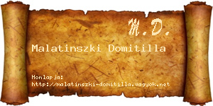 Malatinszki Domitilla névjegykártya